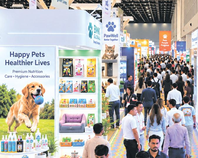 Dog and cat with pet care products representing PetBridge's sourcing categories